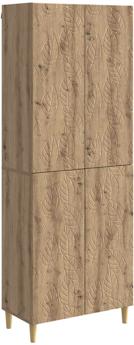 vidaXL Kast - Set - 2 - st - Artisanaal - eiken - Bewerkt - hout Artisanaal eiken