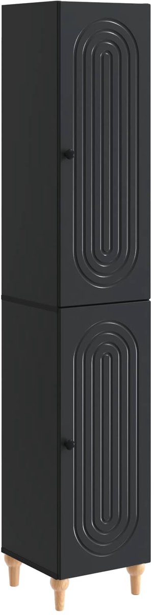 vidaXL Kast - Set - 2 - st - Zwart - Bewerkt - hout
