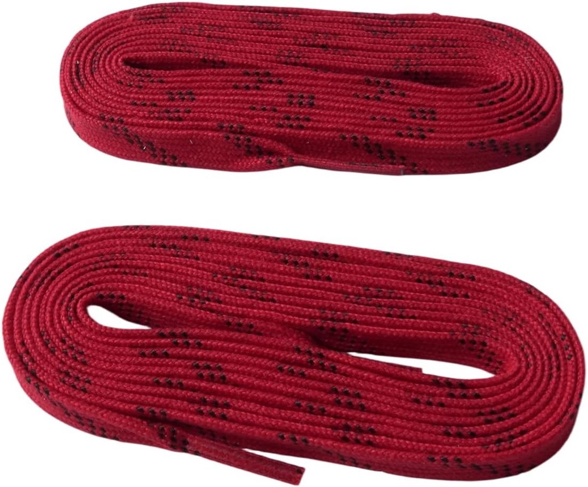 Waterdichte en Antislip Gewaxte Platte Veters voor IJs- en Rolsschaatsen, 96 Inch, Rood, Ideaal voor IJs Hockey en Kunstschaatsen