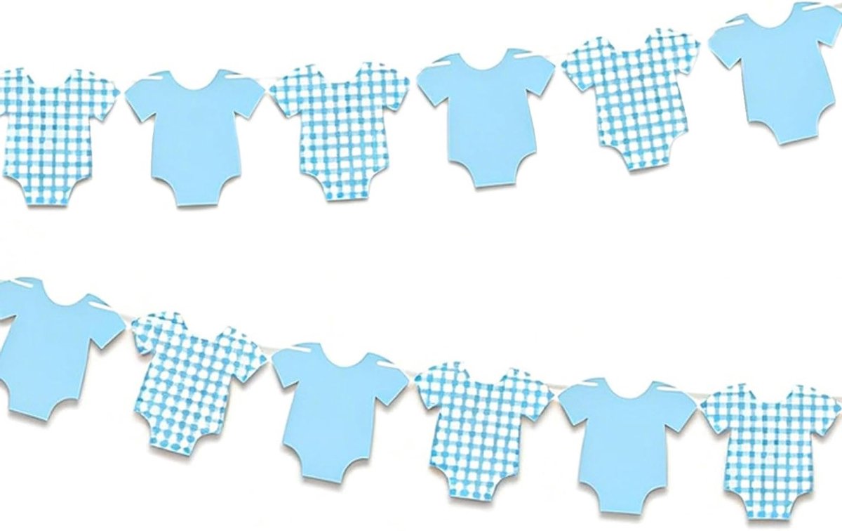 Gecombineerde Baby Romper Versiering Banner voor Baby Shower, Blauw Jeans Thema, Feestdecoratie voor Jongens en Meisjes