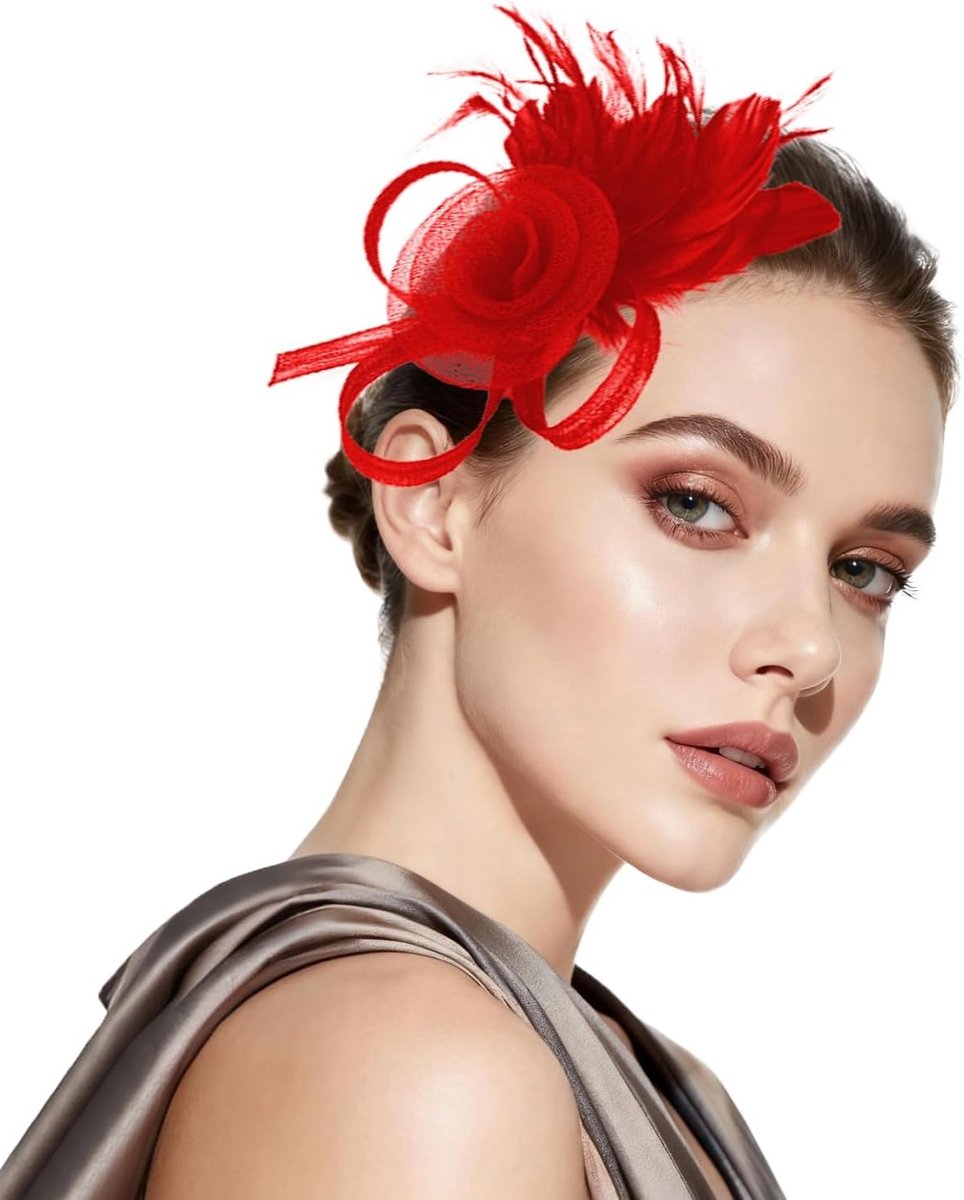 Elegante Haarspeld met Kant en Veertjes - Perfecte Haaraccessoire voor Bruiloft, Tuinfeest en Verjaardagsfeest