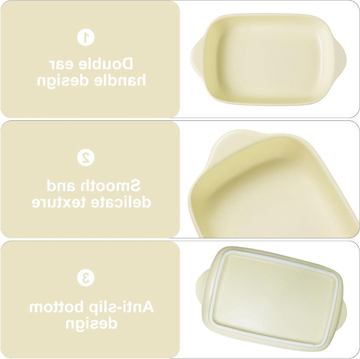 Set van 2 kleurrijke keramische ovenschaal voor lasagne en bakken — cadeau in Kookcadeaus - foto 6