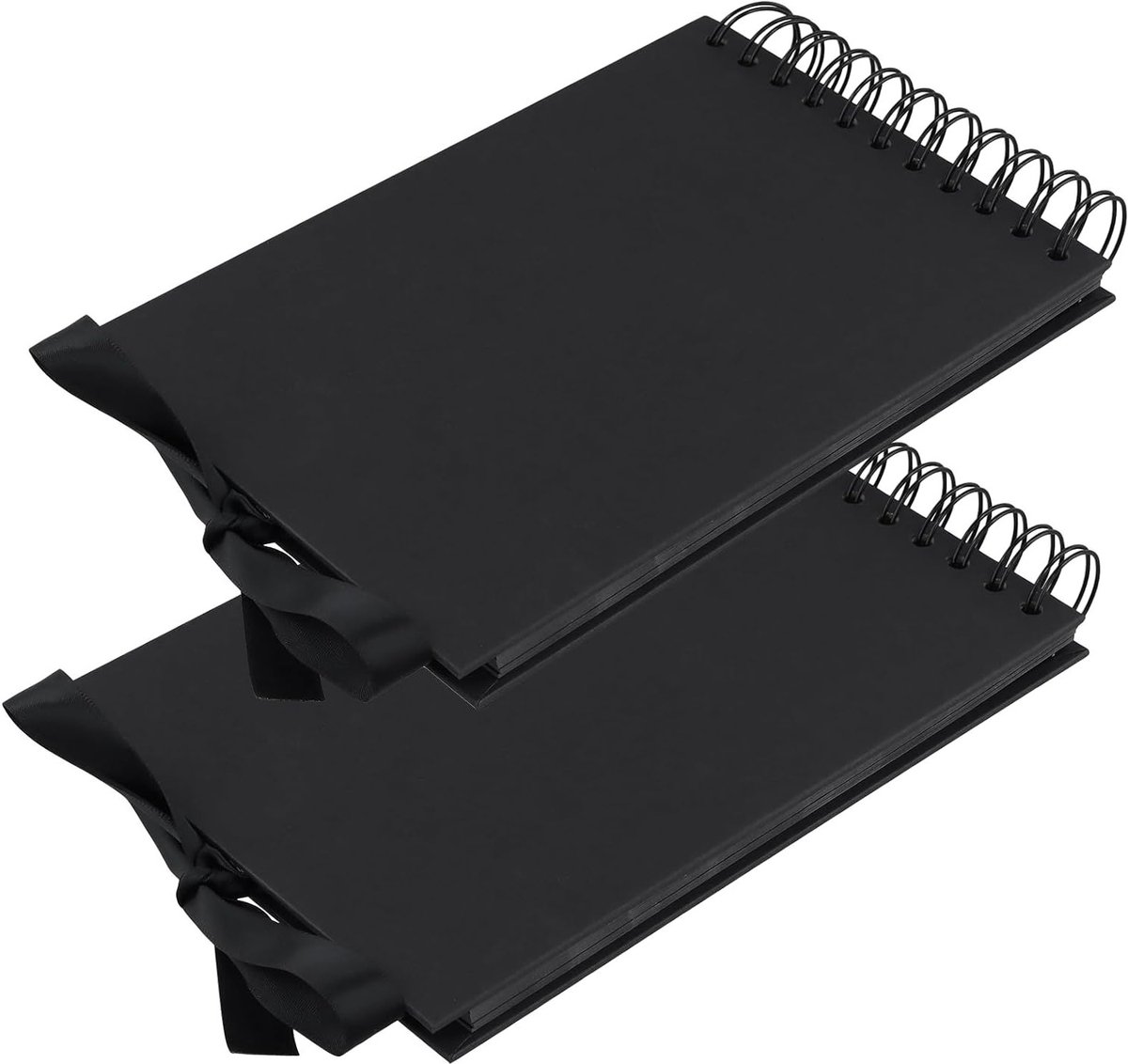 Set van 2 DIY Fotoalbums, 40 Vellen/80 Pagina's, A5 Ringband, Zwart, Scrapbook voor Creatieve Projecten en Persoonlijke Herinneringen