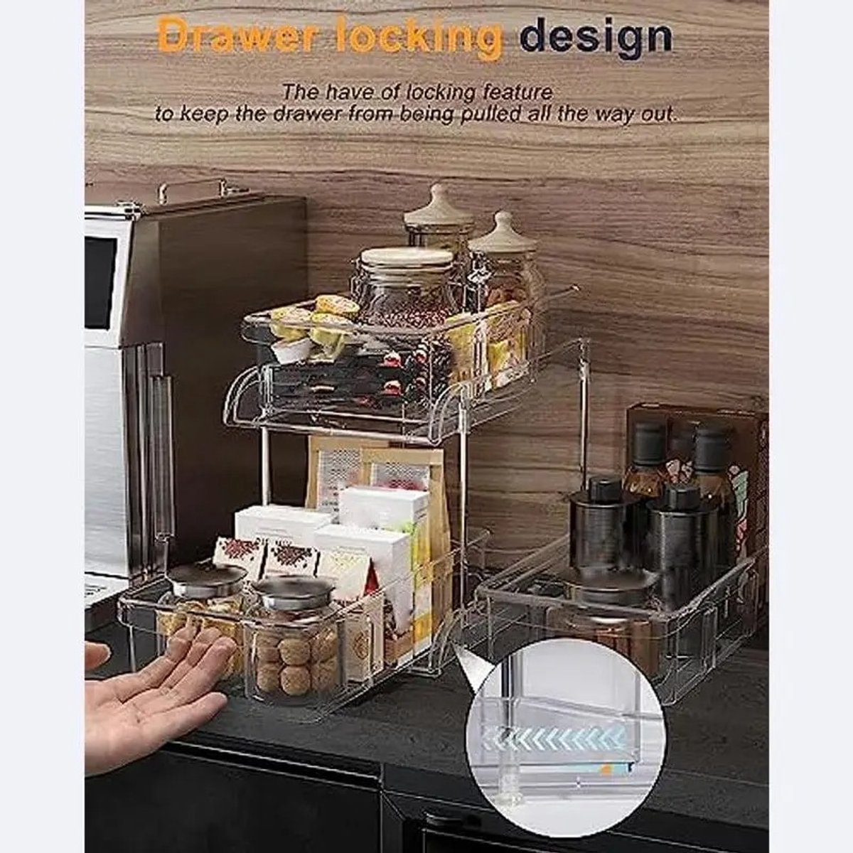 Calivari Onder Gootsteen Organizer – Uittrekbare 2-Laags Kast Organizer met Schuiflades voor Keuken en Badkamer