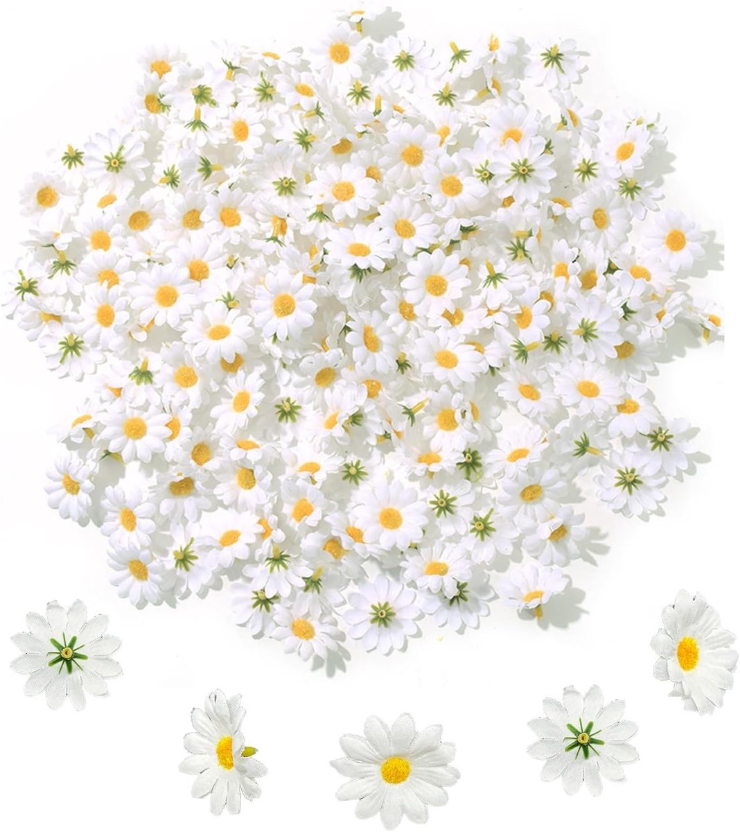 200 Stuks Kunstmatige Bloemkoppen voor DIY, Perfect voor Wreaths, Bruiloften en Cadeaus, Silk Gerbera en Margriet Bloemen