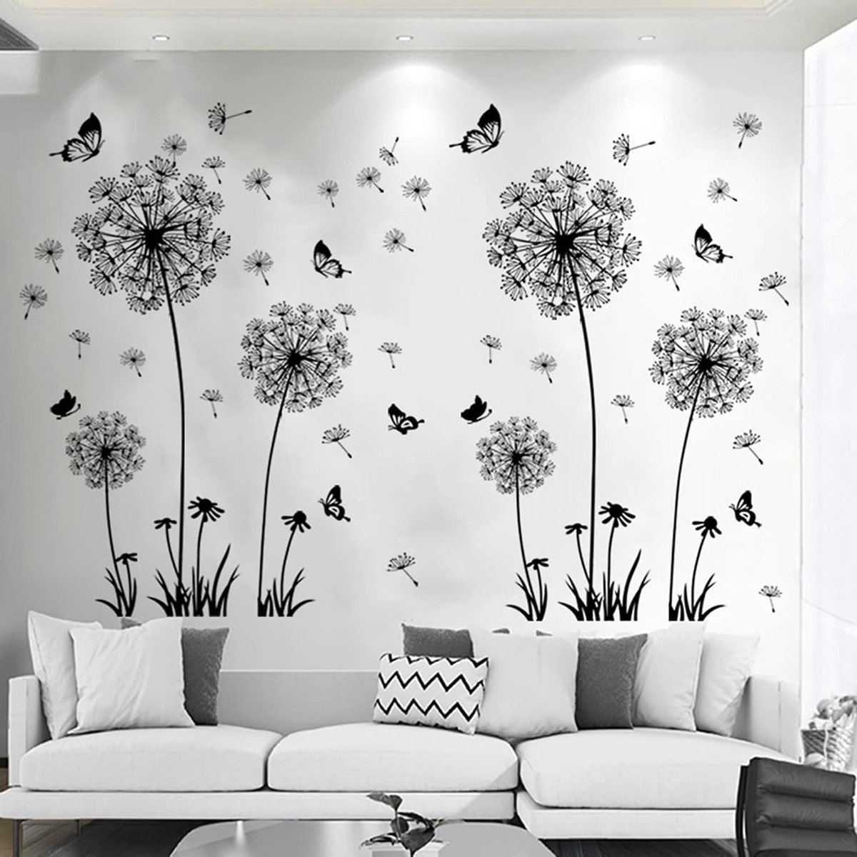 Dandelion Muurstickers voor Kinderen en Woonkamers - Tropische Planten Decoratie voor Slaapkamer, Keuken en Badkamer - DIY Wanddecoratie voor Deuren en Ramen