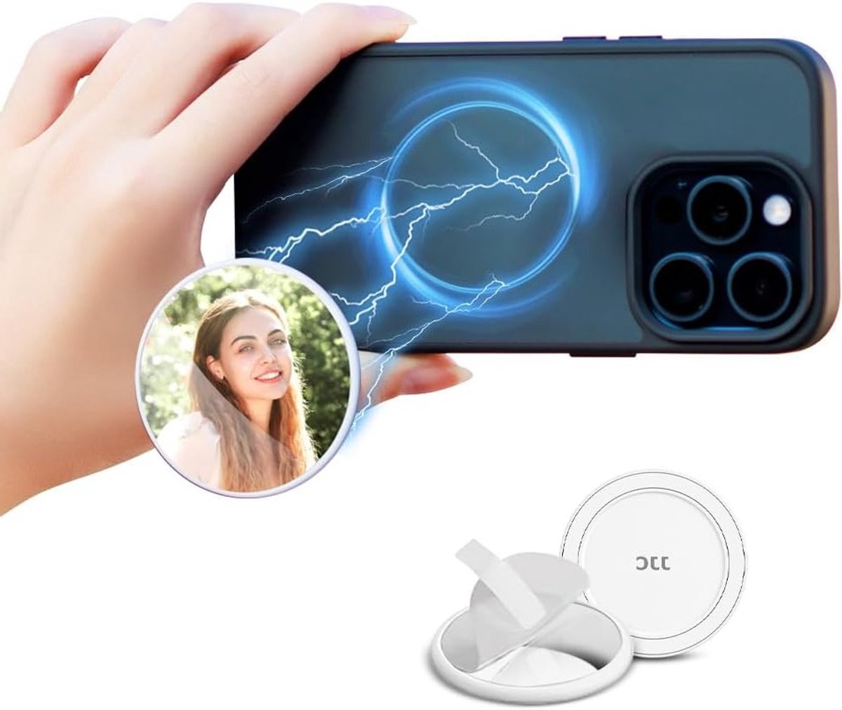 Magnetische Selfie Spiegel voor Telefoon - Convex Mirror voor Vloggen, Streamen en Foto's Maken met Alle Smartphones