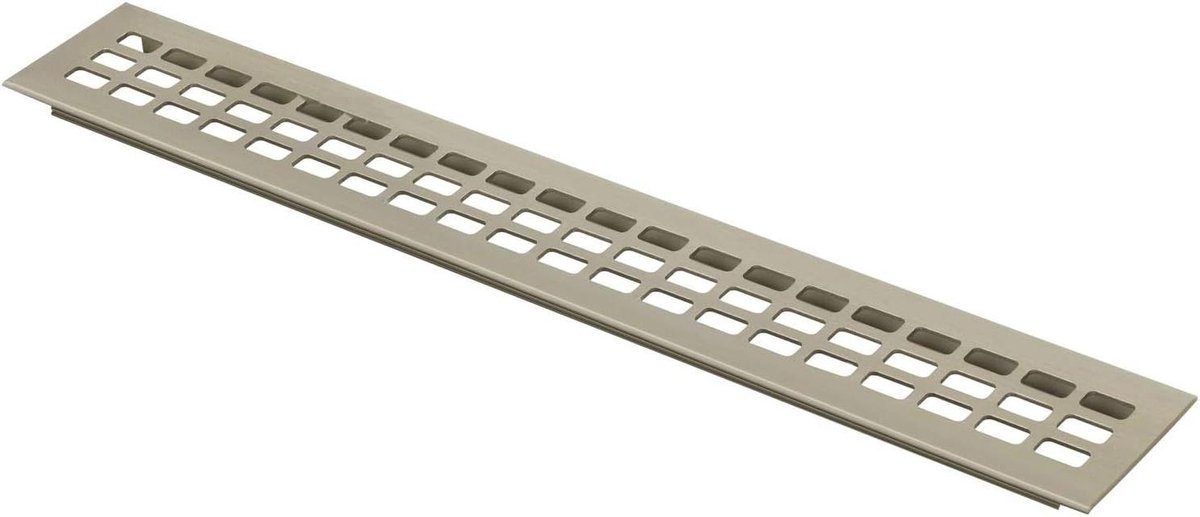 Ventilatierooster - Luchtgitter - Meubelventilatie - Eenvoudige steekmontage - 400 x 60 mm - Zilver