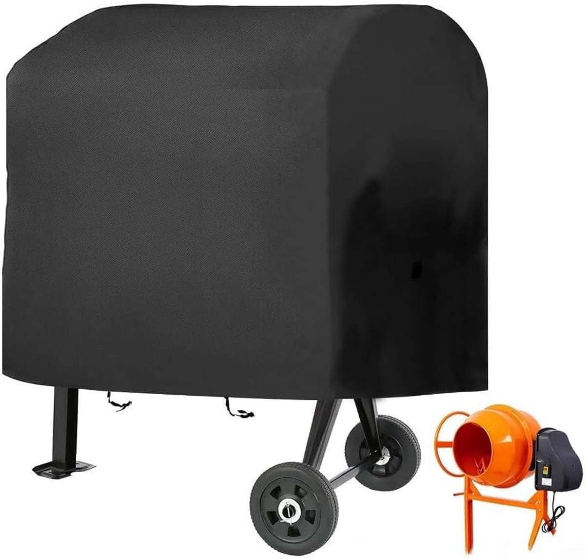 Betonmixer Hoes - Outdoor Beschermhoes - Apparatuur Beschermen - Waterdicht Oxford Doek - 130x80x110 cm - Zwart