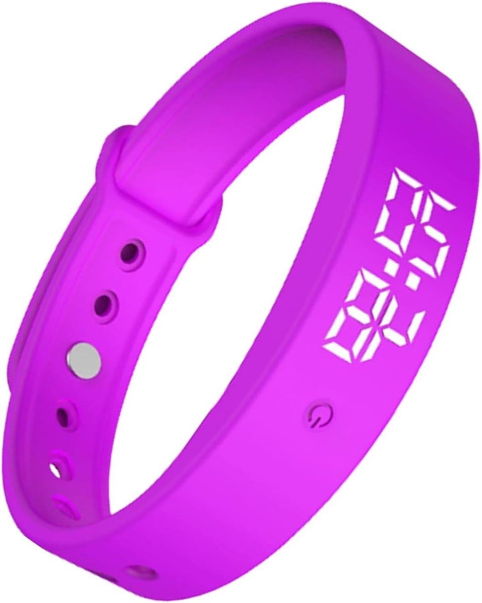 Polsalarm - Stille timer - Dagelijkse organisatie - 3 discrete alarmen - Unisex ontwerp - Paars