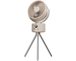 VHV - Ventilator - Tafelventilator - Oplaadbare bureauventilator - Draagbare campingventilator - Met statief voor stille koeling - Opvouwbaar ontwerp - Verstelbare hoek - Lichtgewicht en compact - Voor tent - Strand - Slaapkamer en op reis - Wit