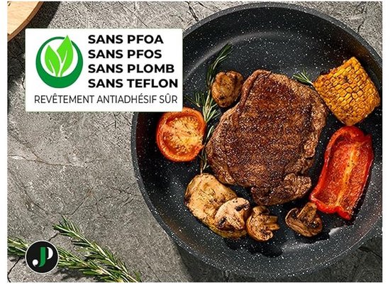 Batteries de cuisine à induction Just Perfecto 21 pièces - Ensemble de poêles avec couvercle pour toutes les sources de chaleur - Casseroles et poêles sans PFOA - PFAS