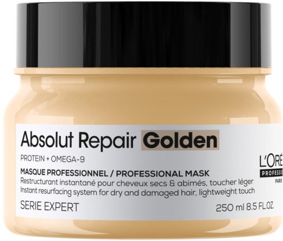 L’Oréal Professionnel Absolut Repair Golden Mask – Herstelt fijner, beschadigd haar – Serie Expert – 250 ml