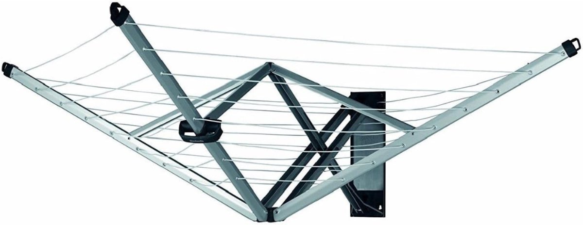 YOR® Wanddroogrek Inklapbaar - Wanddroogrek - Zilver - 184cm x 182cm x 109cm; 5.49 kg