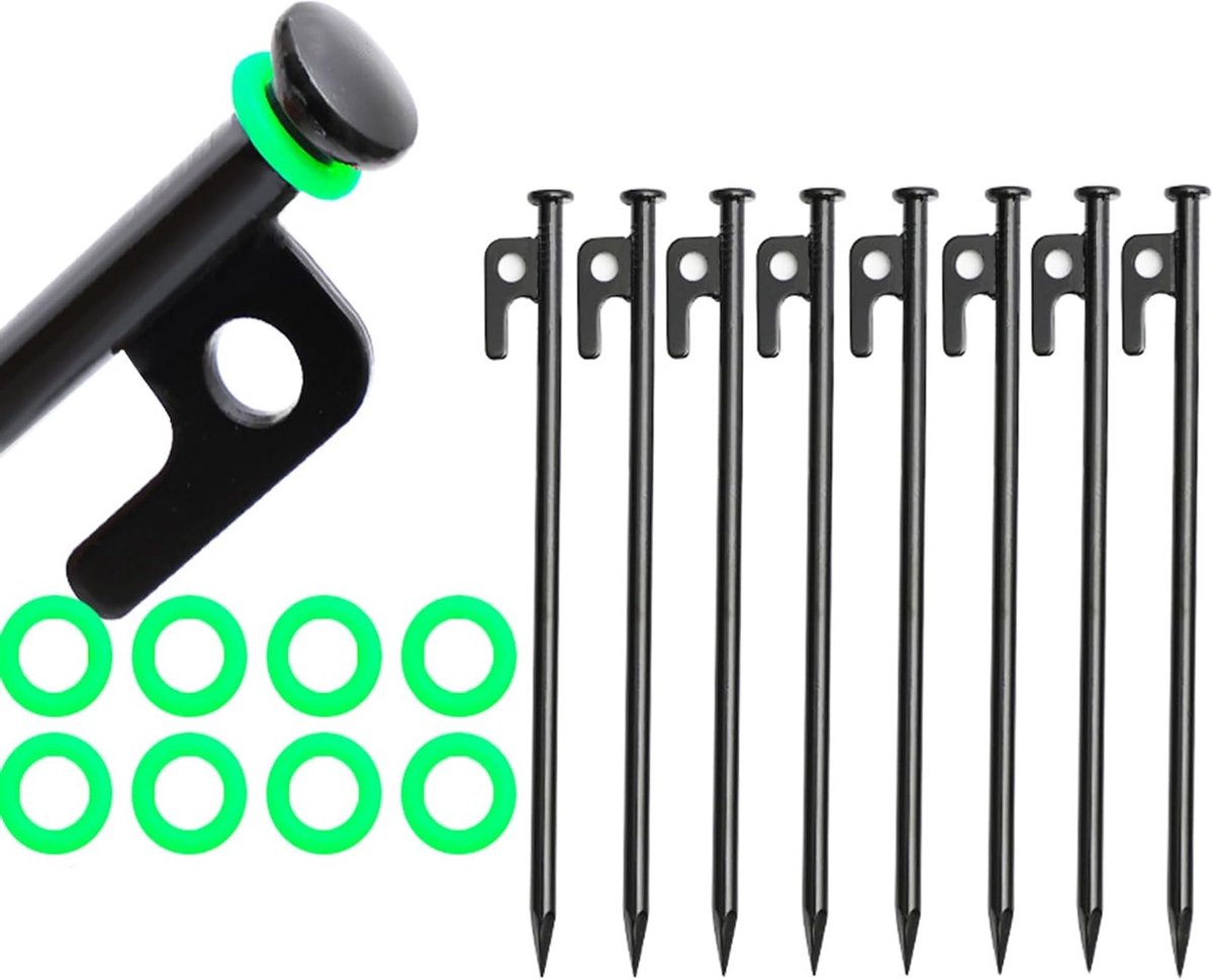 20 cm Aluminium Tentpinnen voor Harde Bodems - Ideaal voor Kamperen, Tuin en Vissen - Set van 8 Stuks