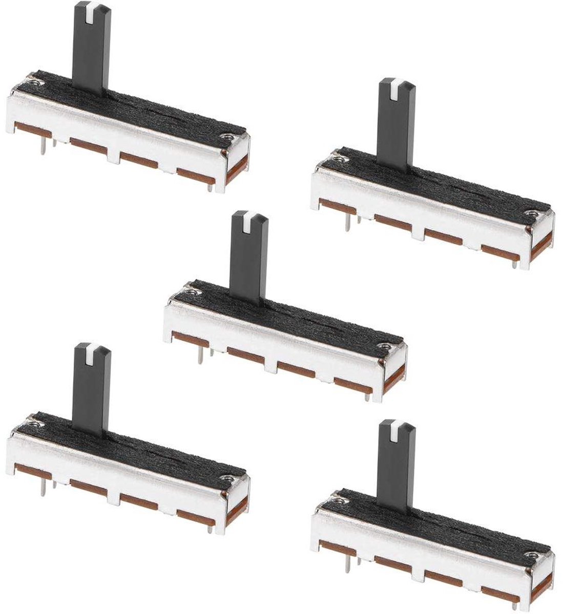 Schuifpotentiometer Mengpaneel - Variabele Weerstand - Audio Aanpassing - Lineaire Kenmerk - 35 mm As - Zilverkleurig