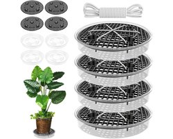 Zelfbewaterende stoffen potten met onderzetters - Automatisch bewateringssysteem voor potplanten, ideaal voor decoratieve tuinen en binnenplanten