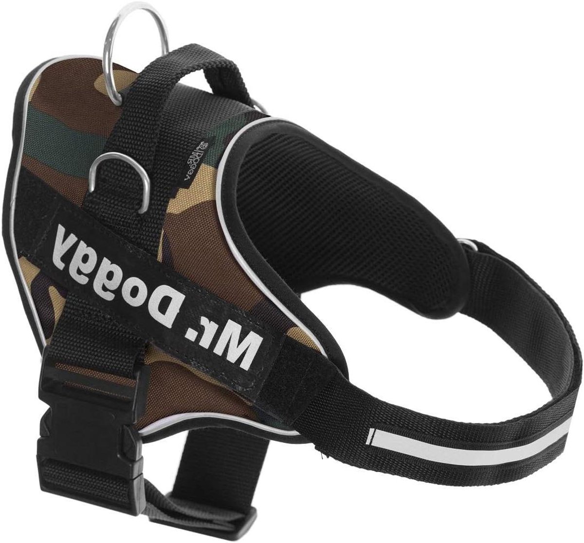 Hondentuig - Honden Harnas - Veilig Wandelen - Personaliseerbaar met Naambordjes - XXL 40-75KG - Camouflage