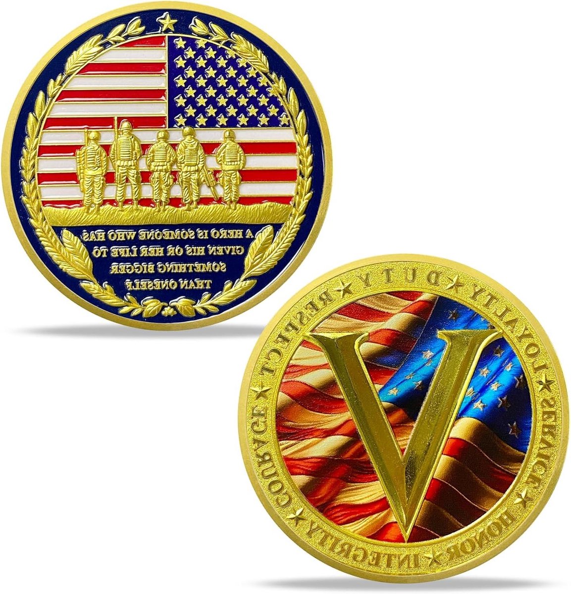 Herdenkingsmunt - Waarderingsmunt - Cadeau geven - Met respectvolle tekst - 4 cm diameter - Goudkleurig
