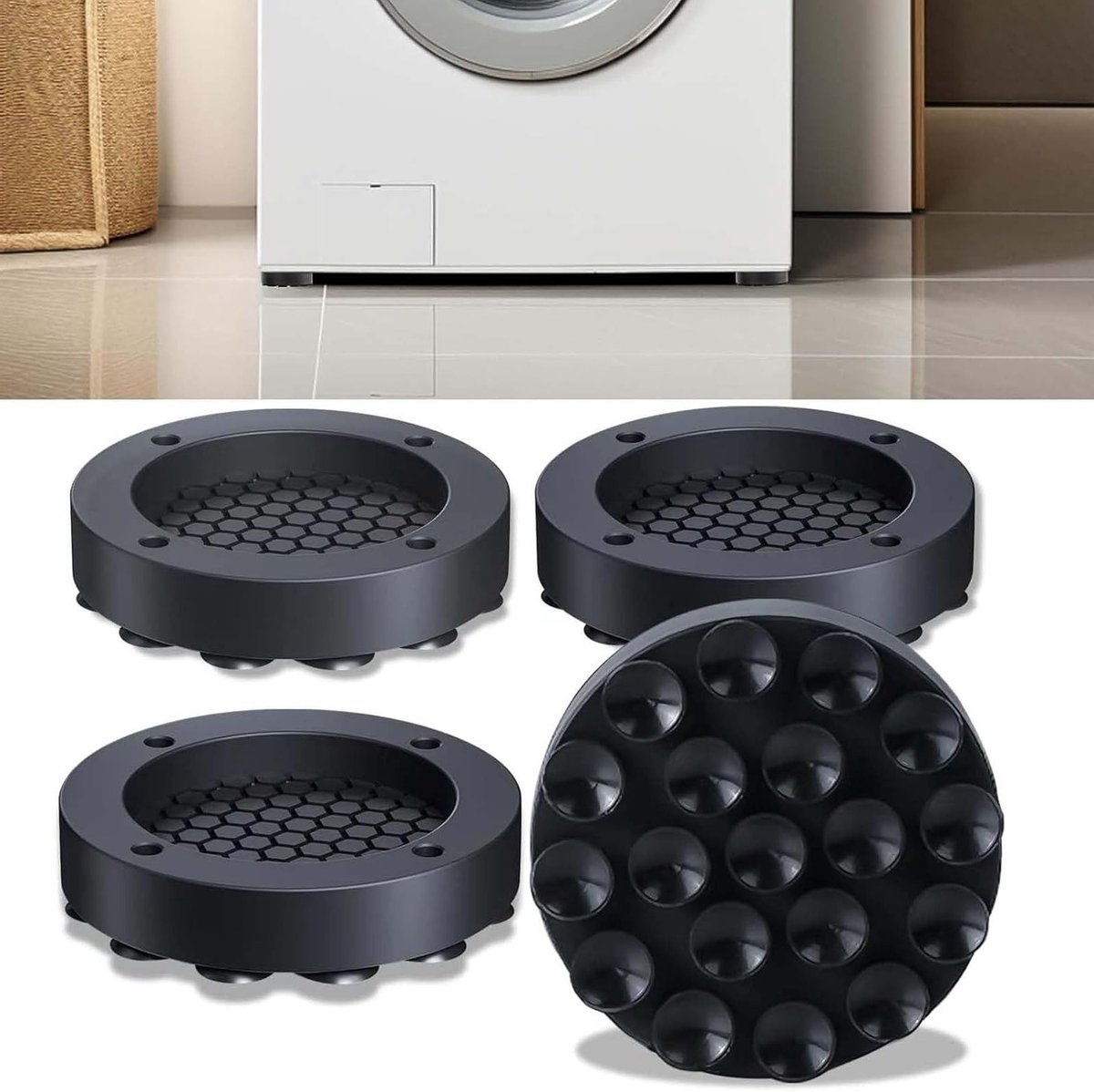 Antivibratie Voetjes voor Wasmachine en Koelkast - Antislip en Geluidsdempend