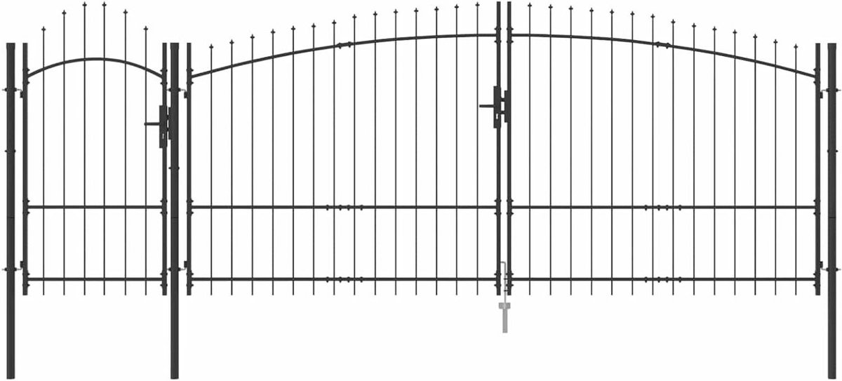 Tuinpoort - Tuindeur Hek - Tuin Beveiligen - Gepoedercoat Staal - 100 x 400 cm - Zwart