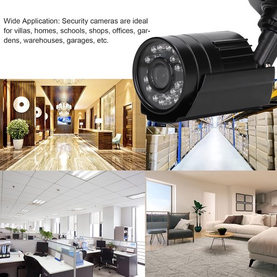Beveiligingscamera Buiten - Analoge Camera - Huis Bewaken - Infrarood Nachtzicht - 1080P HD - Zwart — afbeelding 2