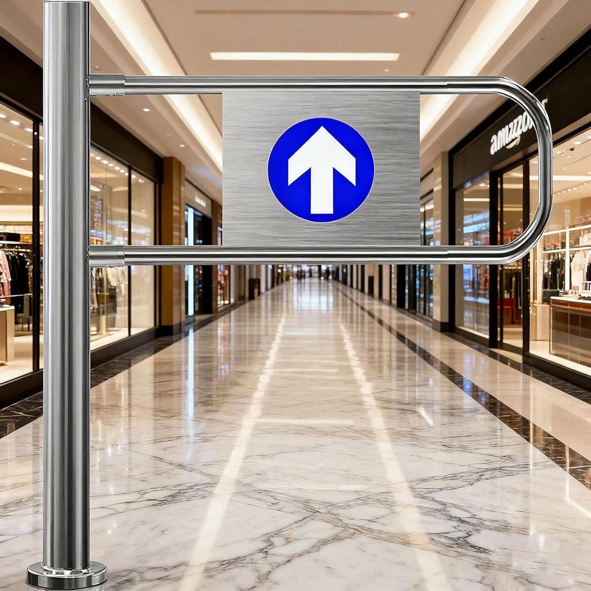 Entree Deur - Veiligheidspoort - Verkeer Stroomlijnen - Automatisch CNG Systeem - 80x100cm - Zilver