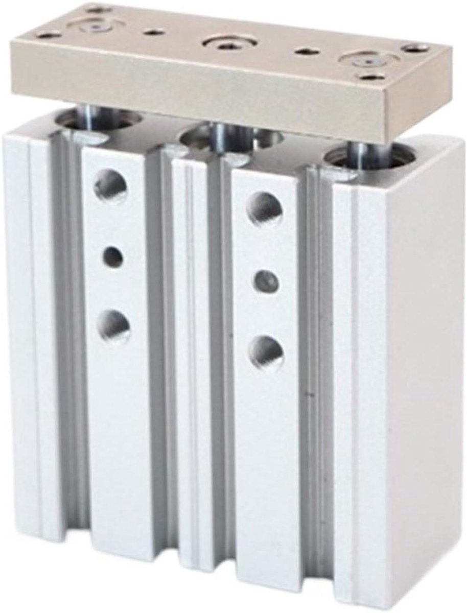 Luchtcilinder - Pneumatische cilinder - Industriële automatisering - Dubbelwerkend type - 25 mm boring - Zilverkleurig