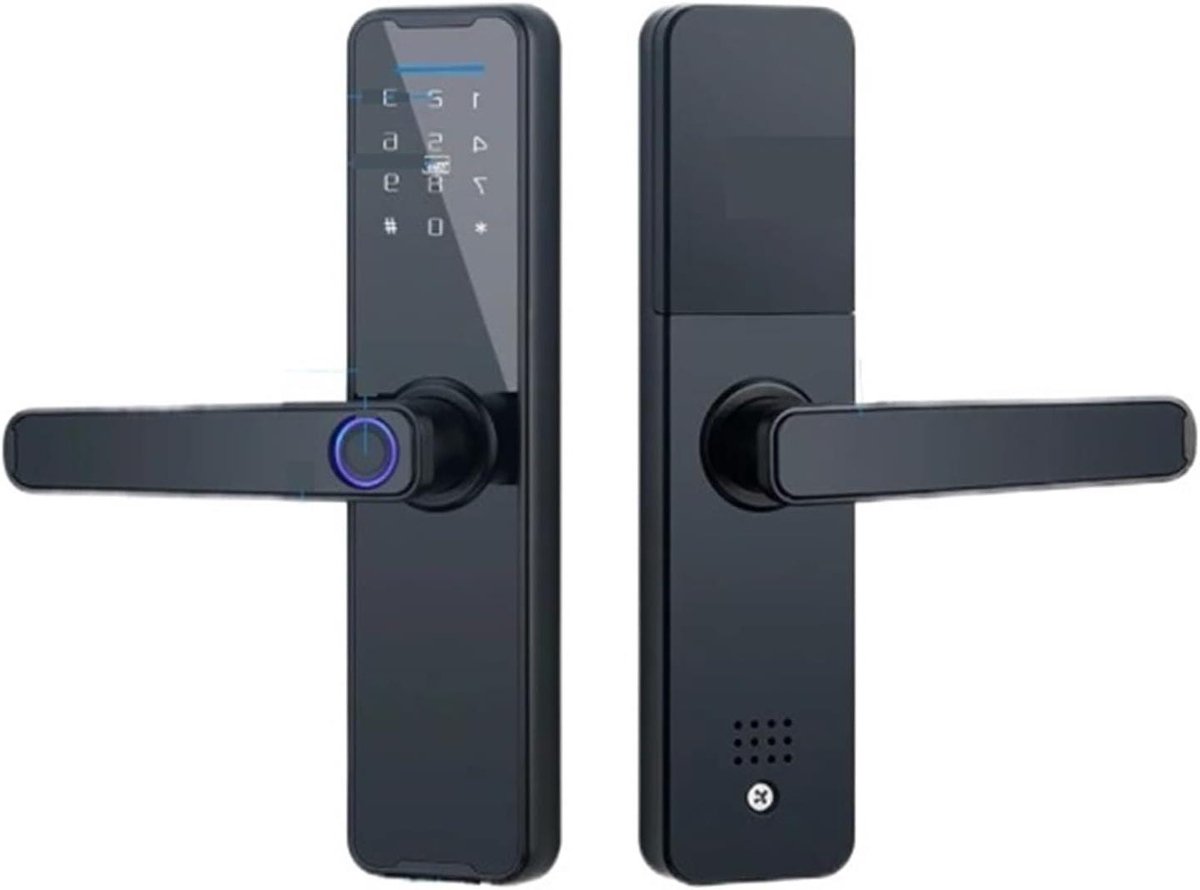 Slim slot, Bluetooth Smart Door Lock for Tuya Biometrische vingerafdrukvergrendeling Keyless Entry met Passcode Smart IC Kaart- en tuya -app Gebouwd om lang mee te gaan(60mm Single Latch)