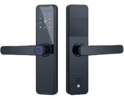 Slim slot, Bluetooth Smart Door Lock for Tuya Biometrische vingerafdrukvergrendeling Keyless Entry met Passcode Smart IC Kaart- en tuya -app Gebouwd om lang mee te gaan(60mm Single Latch)