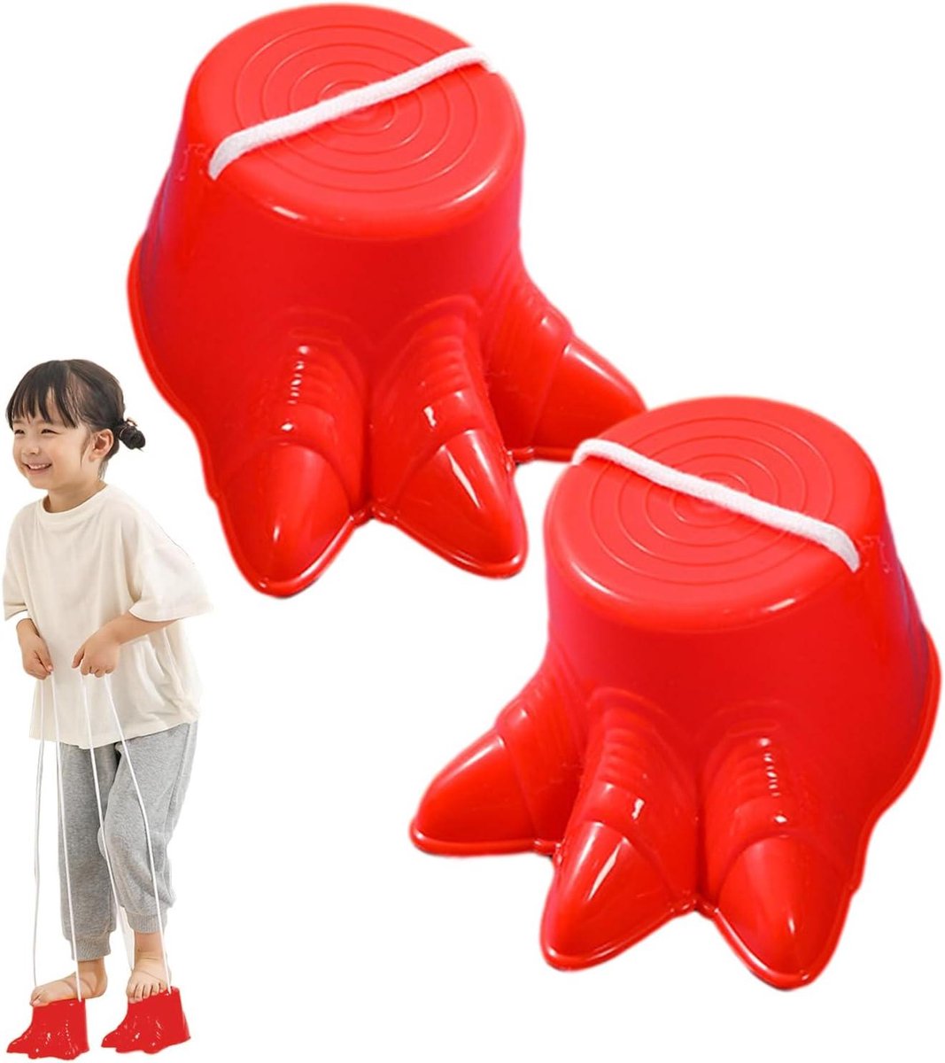 Kinderstelten - Loopstokken - Balans Oefenen - Dinosaurus Thema - 2 Stuks - Rood