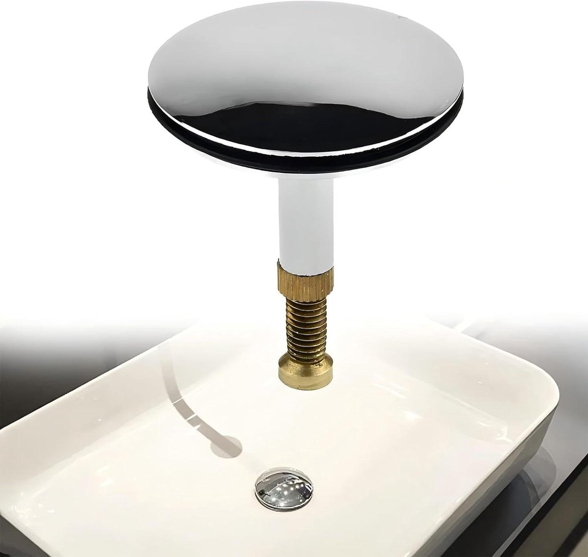 Badkuipstop - Afvoerstop - Water Vasthouden - Verstelbare Schroef - 43.5 mm - Zilver