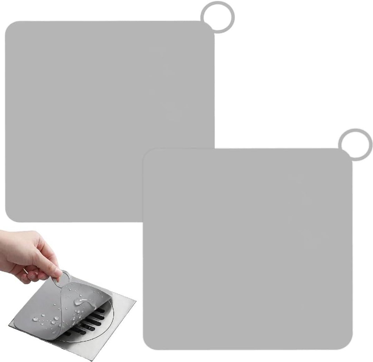 Vloerafvoerafdekking - Douchegootstop - Geur blokkeren - Antislip oppervlak - 20 x 20 cm -