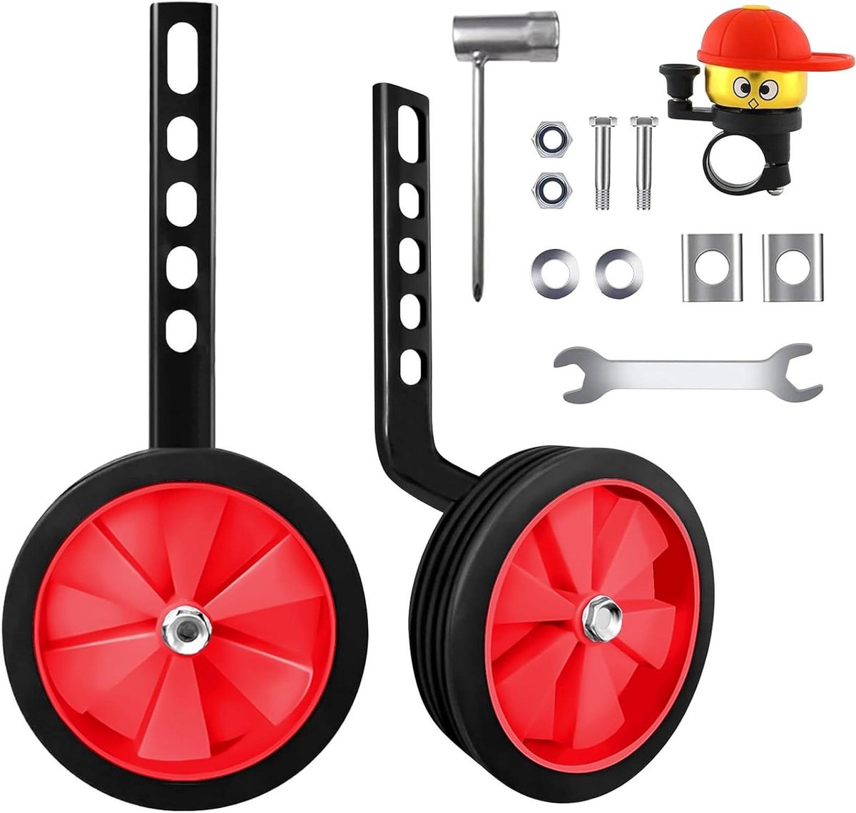 Kinderfiets Steunwielen Oefenwielen Fiets Leren Fietsen Universeel Verstelbaar 12-20 Inch Rood