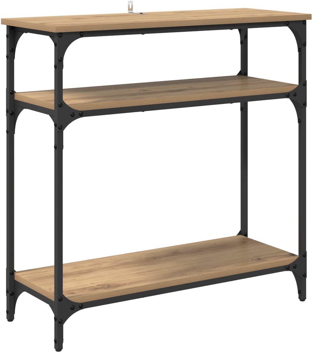 vidaXL Wandtafel - Artisan - Eiken - 75 - x - 29 - x - 75 - cm - Bewerkt - hout Artisan eiken
