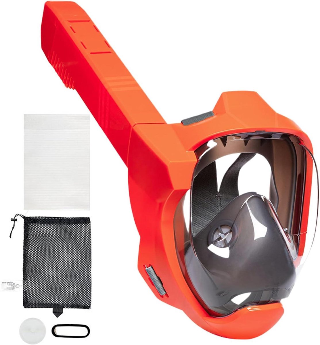 Snorkelmasker Volle Gezicht - Duikmasker Panoramisch - Onderwater Verkennen - 180 Graden Zicht - Unisex Volwassen - Oranje