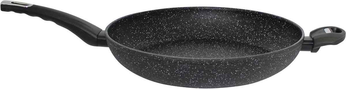 Koekenpan - Koekenpan Rond - Lage Vet Frituren - Micro-honingraat Structuur - 32 cm - Zwart