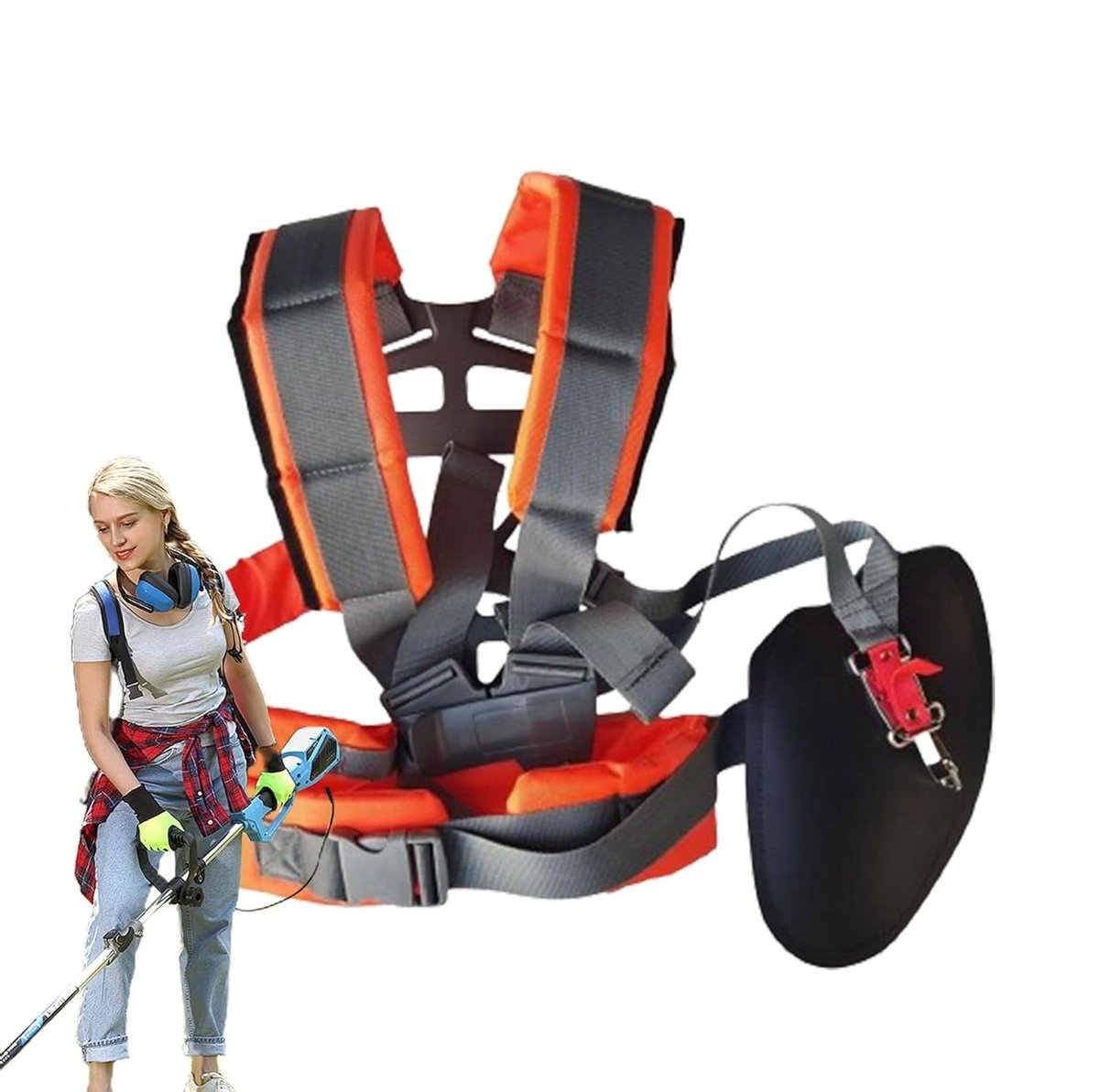 Trimmer Harnas - Schouderband - Tuinonderhoud - Universeel Verstelbaar - 30 cm - Zwart