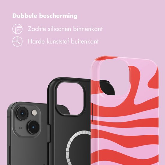 Selencia Hoesje - Geschikt voor Apple iPhone 14 - Backcover geschikt voor MagSafe - Dream Swirl Pink