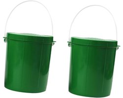 Visvoer Emmers - Aas Houder - Levend Aas Opslag - Drukbestendig Materiaal - 2 Stuks - Groente
