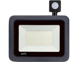 Merk niet opgegeven LED Schijnwerper - Buitenlamp Bewegingssensor - Veiligheid Verhogend - IP66 Waterdicht - 100 Watt - Koud Wit