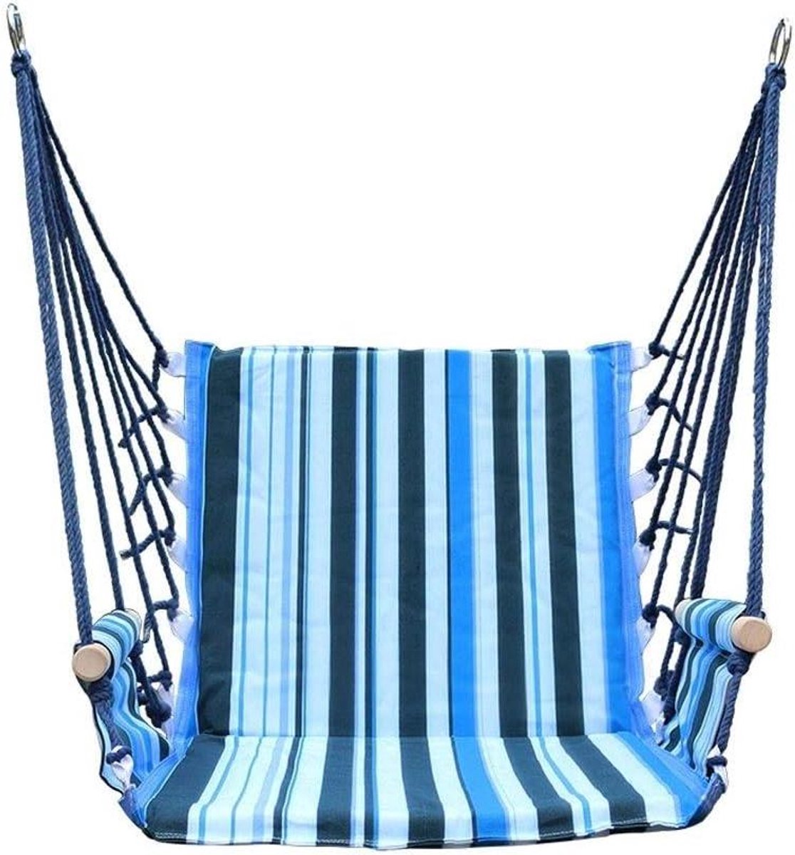 Hangmat Stoel - Zitstoel Schommel - Ontspannen Buiten - Met Houten Handgrepen - 55x50x100cm - Naturel