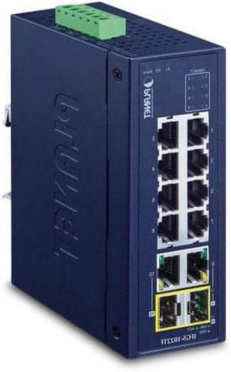Netwerk Switch - Ethernet Hub - Netwerk Uitbreiding - Industriële Temperatuur - 8 Poorten - Zwart