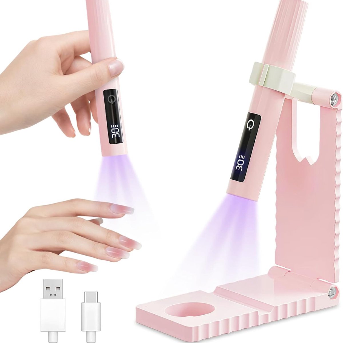TopChoice® Uv Lamp Gelnagels - Nageldroger - Nagellamp - 200mAh - Roze
