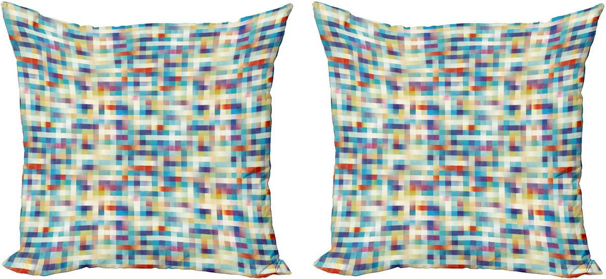 ABAKUHAUS Moderne decoratieve kussenhoes, 2-pack, modern accent, dubbelzijdige digitale print, 40x40 cm, meerkleurig