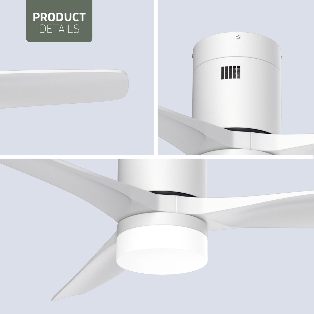 Varin® Smart Ventilator met LED verlichting - Wit - Tuya Wifi - LED 18W CCT - Lange bladen - Ø 132cm - 6 snelheden - Super stil 20dB - Met afstandsbediening en gratis app - Ventilatorkachel - Ventilatoren plafond - Verkoeling en verwarming — afbeelding 10