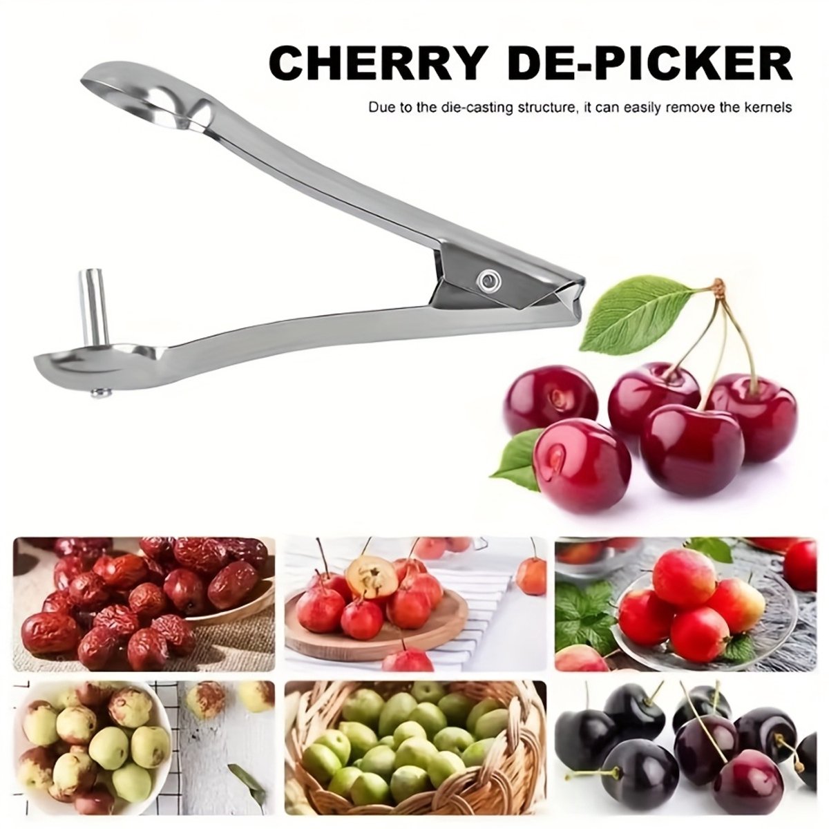 Livé® Kersenontpitter – RVS Fruit Pit Verwijderaar