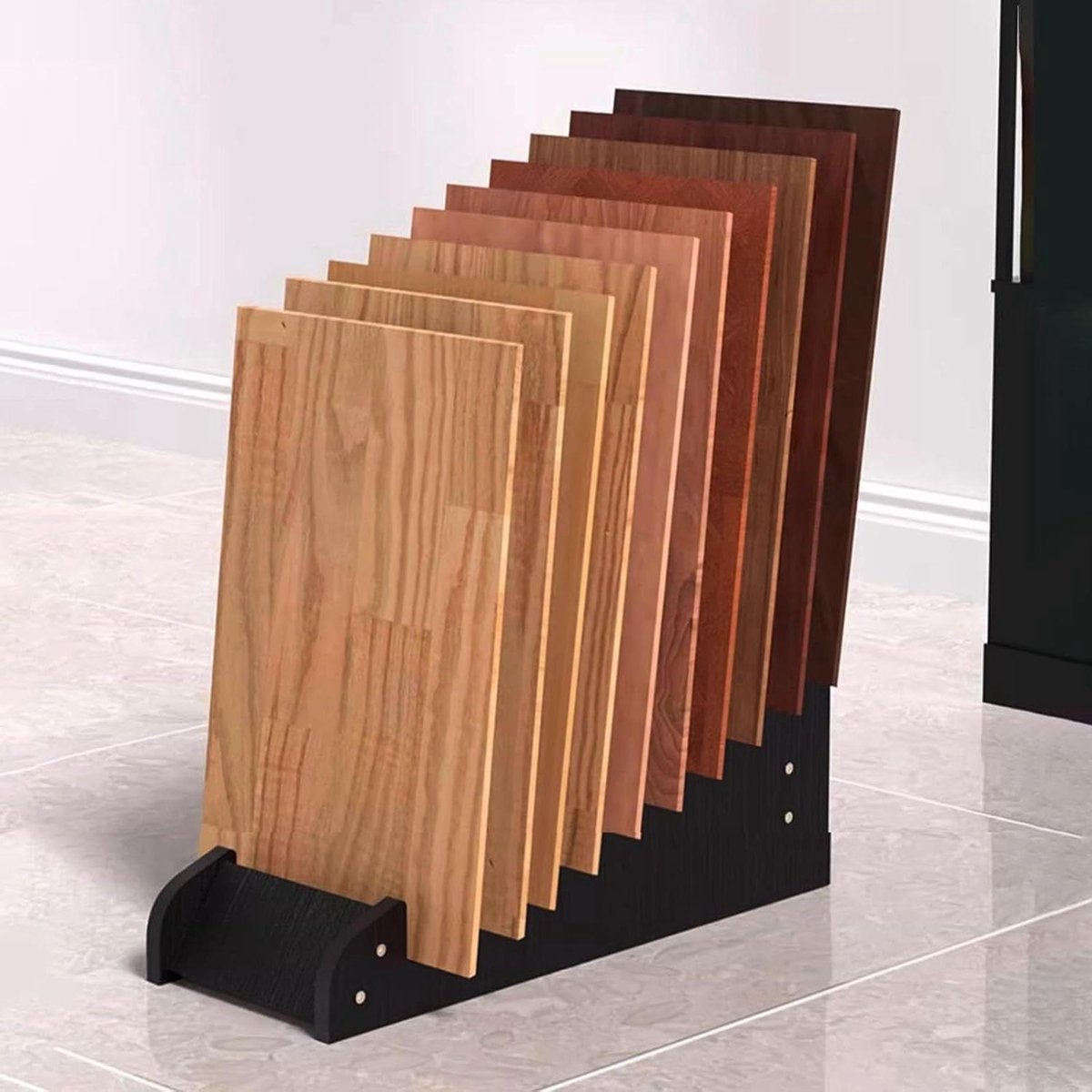Display rek - Tegelhouder - Monsters presenteren - Driehoekige stabiliteit - 35 cm - Houtkleur