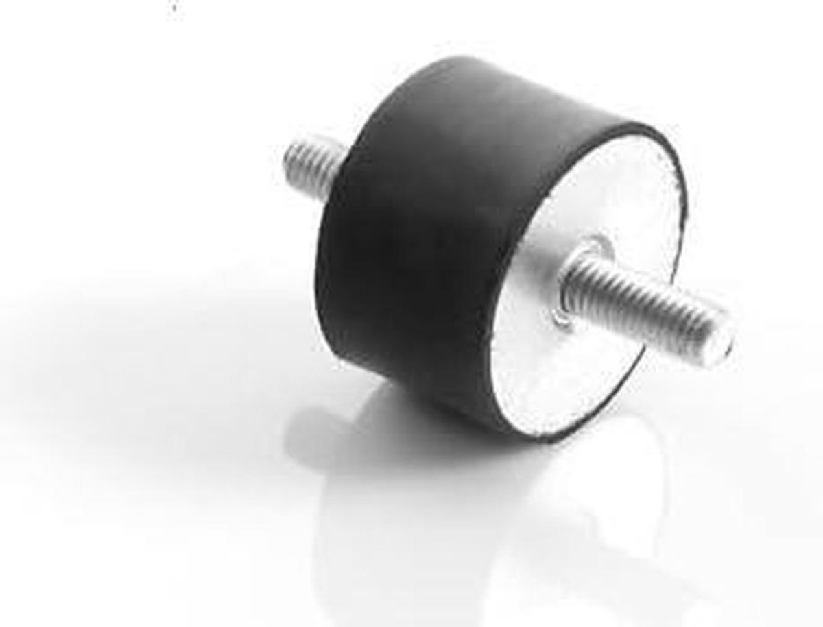 Machinevoet - Meubelvoet Rubber - Trillingen Dempen - Dubbele Schroefdraad - 100 x 55 mm - Zwart