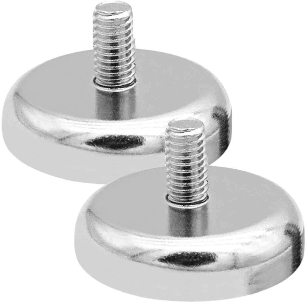 Dailygoods - Dailygoody - Neodymium magneten - Extra sterke magneten - Ø 48 mm - Ronde zilveren magneten - 85 kg hechtkracht - Geschikt voor schroeven en haken